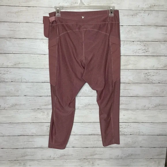 Old Navy High-Waisted Cloud+ 7/8 Leggings Mauve Blush Pink Woodrose XL - Picture 5 of 5